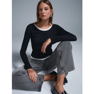 32053 Çift Katmanlı %100 Pamuk Top-Siyah