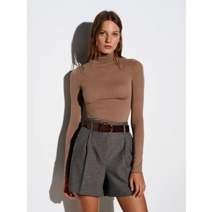 32277 Balıkçı Yaka Kaşmir Bluz-Vizon