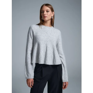 10832 Peplum Parıltılı Triko Kazak-Gri