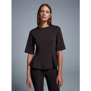 32077 Peplum Top-Koyu Kahve