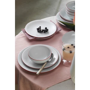 Kütahya Porselen 24 Parça 6 Kişilik Yemek Takımı Kırmızı File