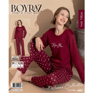 Sendy Kumaş Kadın Uzun Kol Pijama Takımı 08042