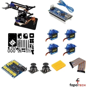 Arduino Nano Pleksi Robot Kol Kiti - Arduino Nano  Robot Kol Set Demonte