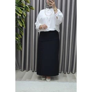 Kadın Giyim Büyük Beden Suna Düğmeli Etek