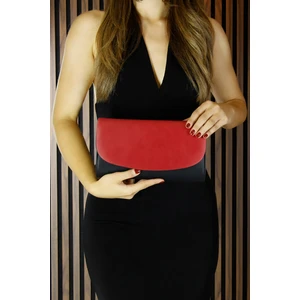 Erkan Saçmacı Siyah Kırmızı Vegan Zincir Askılı Manyetik Kapaklı Zarif Abiye El Çantası