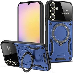 Kip GSM Samsung Galaxy A55 Için Kılıf Kamera Lens Koruyuculu Magsafe Destekli 360 Dönen Halka Standlı Kapak