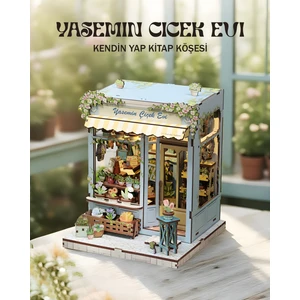 Yasemin Çiçek Evi Kendin Yap Mini Book Nook Hobi Set Kiti | Ahşap Minyatür Kitap Köşesi Maketi