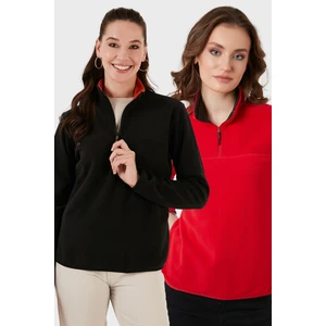 Slim Fit Yumuşak Dokulu Anti-Pilling Tüylenme Yapmayan 2'li Paket Polar Bayan Polar 5907000S2