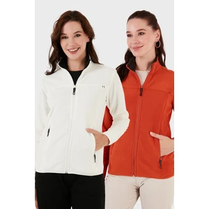 Slim Fit Anti-Pilling Tüylenme Yapmayan Fermuarlı Cepli Hırka 2' Li Paket Polar Bayan Polar 5907002S2