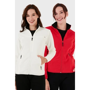 Slim Fit Anti-Pilling Tüylenme Yapmayan Fermuarlı Cepli Hırka 2' Li Paket Polar Bayan Polar 5907002S2