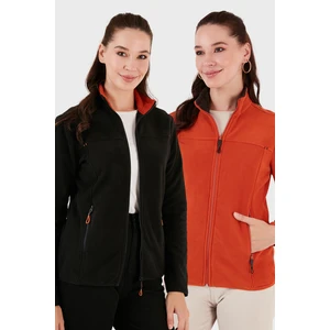 Slim Fit Anti-Pilling Tüylenme Yapmayan Fermuarlı Cepli Hırka 2' Li Paket Polar Bayan Polar 5907002S2