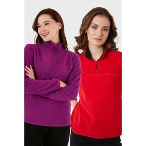 Slim Fit Yumuşak Dokulu Anti-Pilling Tüylenme Yapmayan 2'li Paket Polar Bayan Polar 5907000S2