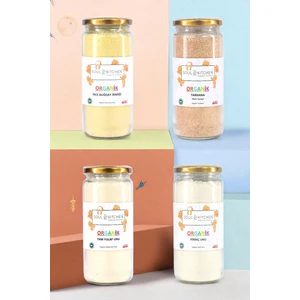 Soul Kitchen Organik Tarhana + İnce Buğday İrmiği + Pirinç Unu + Tam Yulaf Unu - 4'lü Cam Set