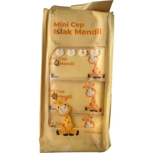 Mini Islak Cep Mendili - 8 Adetlik 8 Paket - 64 Adet