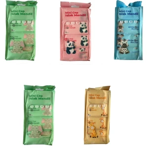 Alkolsüz Bitki Özlü Mini Islak Cep Mendili - 8'li 40 Paket