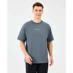 M Graphic Tee Reflect Logo Oversize T-Shirt Erkek Gri Tshirt S231094-3998