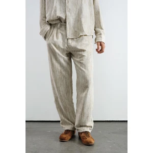 Efektli Pilili Kadife Bej Pantolon