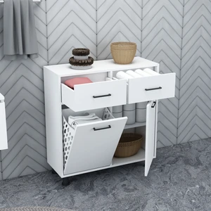 Merva Çamaşır Sepetli Banyo Dolabı