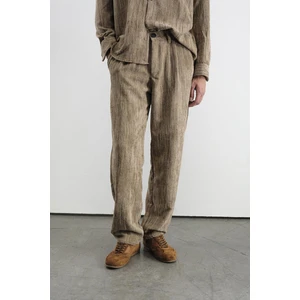 Efektli Pilili Kadife Kahverengi Pantolon