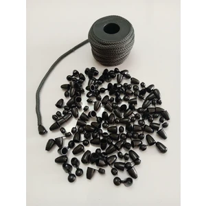 10 mt Antrasit Renk Esnek 6 mm Eşofman Kapüşon Bağcık Ipi ve 20 Adet Plastik Tıpalı Kapüşon Ucu
