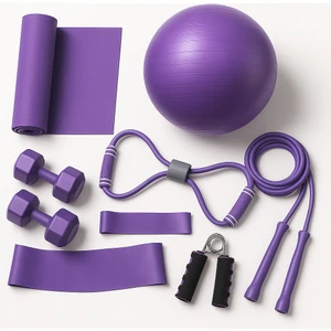 9 Parçalı Pilates ve Fitness Seti Pilates Minderi, Dambıl, Squat Band ve Daha Fazlası!