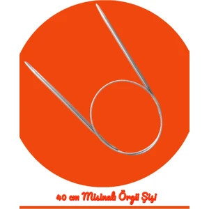 Masal Örgü Evi Çelik Telli Misinalı 40 cm Örgü Şişi(Yaka Vekol Için Özel Kısa Şiş)