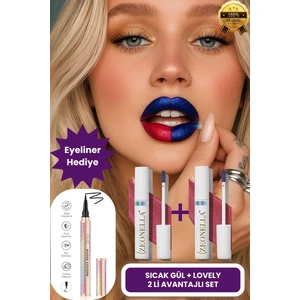 Zeonella Beauty Soyulabilir Ruj Dudak Dövmesi 2 Li Set Sıcak Gül & Lovely