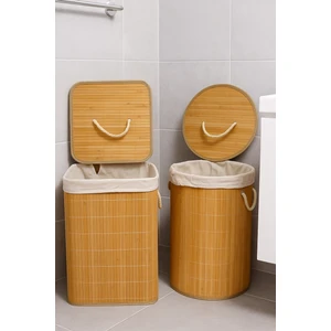 Orjinal Bambu Portatif Taşınabilir Çamaşır Kirli   Sepeti 2 Li Set Ebeveyn , Çocuk
