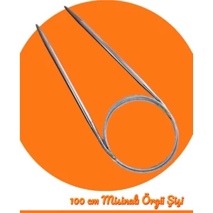 Masal Örgü Evi Çelik Telli Misinalı 100 cm Örgü Şişi