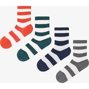 Çok Renkli Erkek Çocuk Relax Stripes 4lü Soket Çorap
