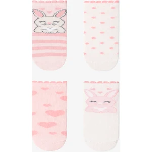 Çok Renkli Kız Çocuk Sweetie Bunny 4lü Soket Çorap