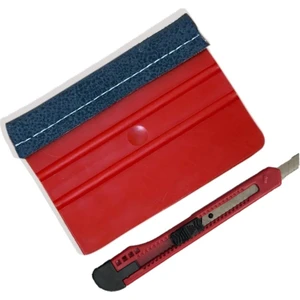 Yapışkan Folyo Uygulama Seti – Keçeli Ragle ve Falçata, Plastik, Karışık Renk, 10,3×7,6 cm ve 13×1 cm