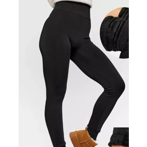 Stilim Trend Sıcacık Tutan Polar Peluş Kadın Termal SİYAH Tayt