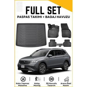 Ko Kaliteoto Volkswagen Tiguan 2016 Model Üst Birebir Uyumlu Bagaj Havuzu+Paspas Seti