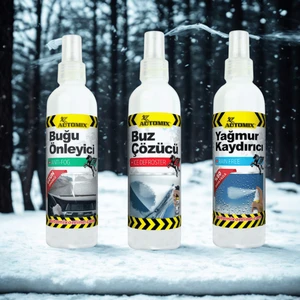 Kışa Özel 3'ü 1 Arada Cam Spreyi – Buğu Önleyici, Buz Çözücü, Yağmur Kaydırıcı