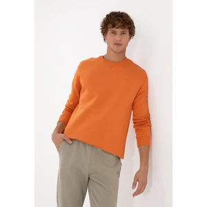 U.S. Polo Assn. Erkek Comfort Fit Bisiklet Yaka Şardonlu Bakır Basic Sweatshirt 50313757-VR182