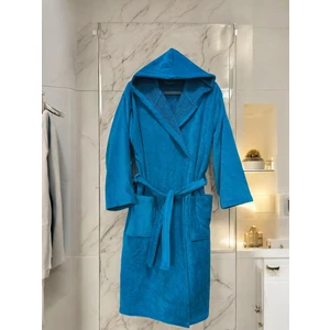 Kadife Kapüşonlu Bornoz %100 Pamuk