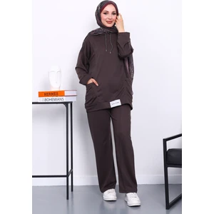 İmaj Butik Antrasit Önü Etiketli İki İplik Tesettür Takım