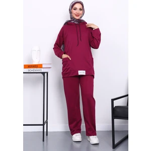 İmaj Butik Mor Önü Etiketli İki İplik Tesettür Takım