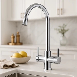 Baston Arıtmalı Batarya Sıcak Soğuk Arıtma Girişli Mutfak Eviye Bataryası - 2 Yıl Garantili