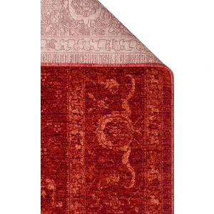 Akbel Halı SHR 03 RED  - SHIRAZ - Vintage Eskitme Desenli Modern Yumuşak Dokulu Makine Halısı - RED - 80*300
