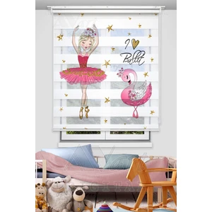 Avart Digital  Balerin ve Kuğu Baskılı Çocuk Odası Perdesi - Dijital Baskılı Zebra Stor Perde