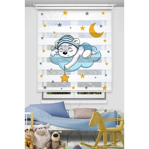 Avart Digital  Sevimli Uyuyan Ayıcık Baskılı Çocuk Odası Perdesi - Dijital Baskılı Zebra Stor Perde