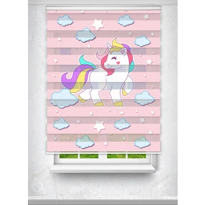 Avart Digital  Unicorn Sevimli At Baskılı Çocuk Odası Perdesi Baskılı Zebra Perde - Dijital Baskılı Zebra Stor Perde