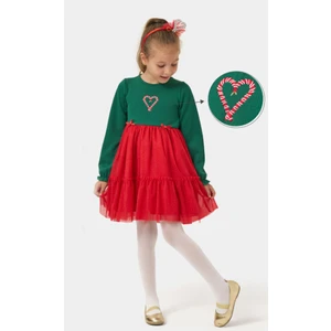 Name Baby & Kids Kız Çocuk Fitilli Fiyonklu Yılbaşı Elbisesi NBK-24920