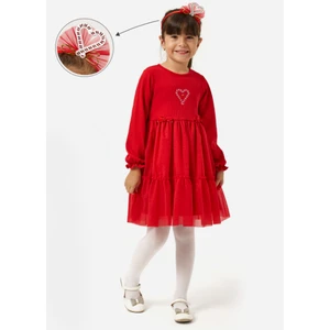 Name Baby & Kids Kız Çocuk Fitilli Fiyonklu Yılbaşı Elbisesi NBK-24920