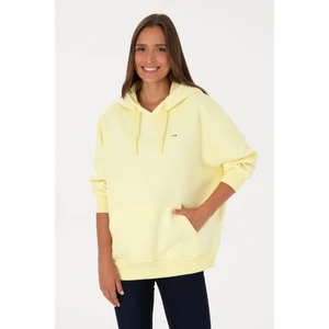 U.S. Polo Assn. Kadın Sarı Şardonlu Kapüşonlu Sweatshırt 50313567-VR044