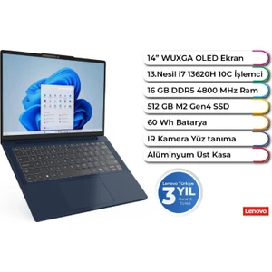 Ideapad Slim 3 Intel I7 13620H 16GB 512GB Freedos 14 Inç OLED Ekran 83K00018TR