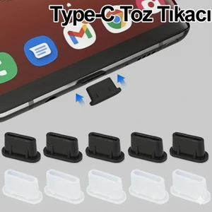 Typc Tüm Modellere Uyumlu Toz ve Kir Önleyici Şarj Soketi Tıpa Slikon 5 Adet Siyah 5 Adet Beyaz Emre Bilişim