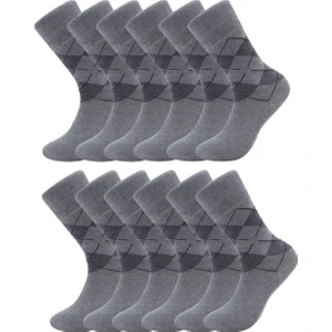 Hrnzafer Tekstil 12’li Erkek Pamuklu Ekose Uzun Çorap – Ter ve Koku Önleyici